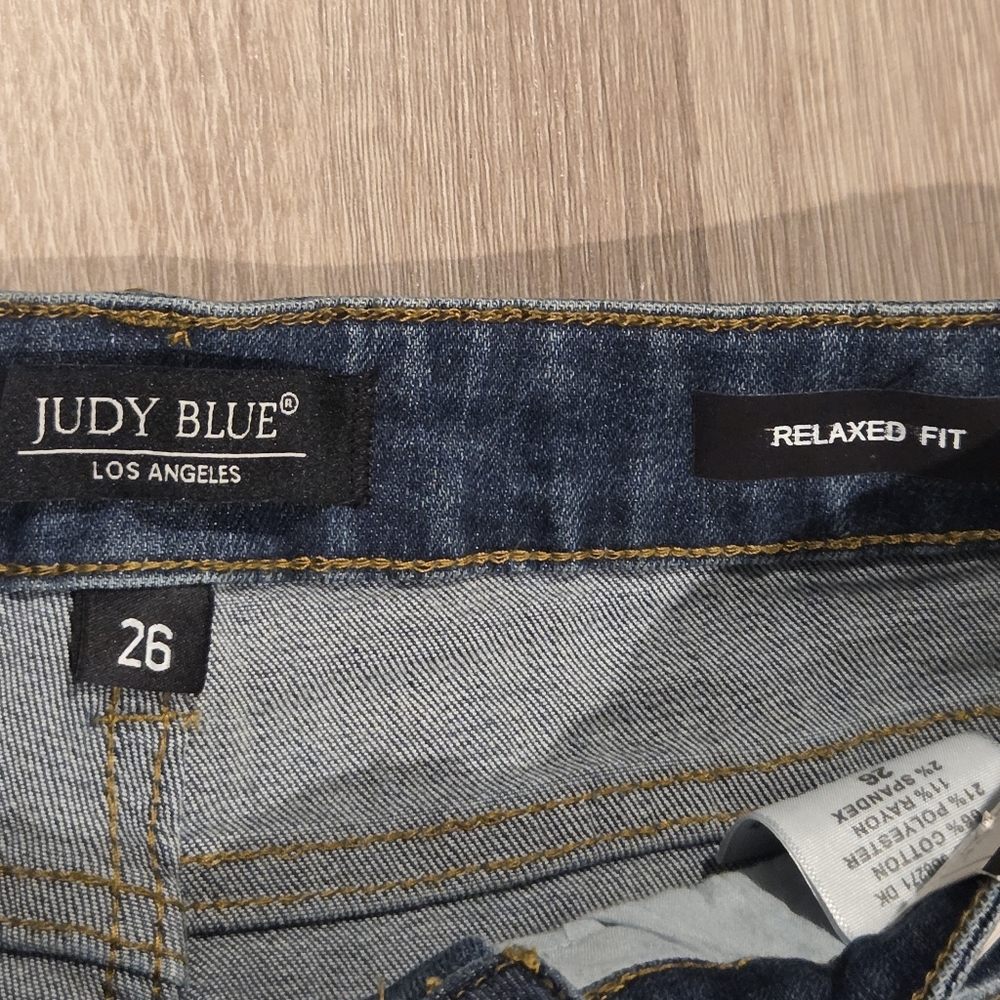 HOT ! Judy‎ Blue 29 Relaxed Fit Jeans Distressed Mid Rise Stretch JB8271 DK - Picture 7 of 8